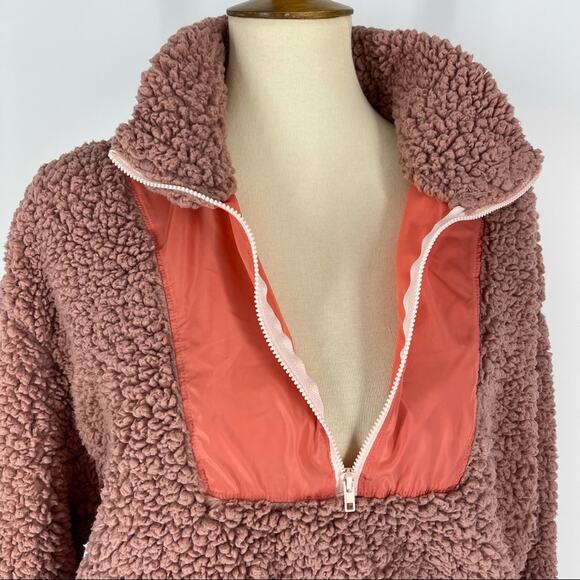 Wild Fable Sherpa Pullover 1/2 Zip Sweater Medium - Picture 7 of 8